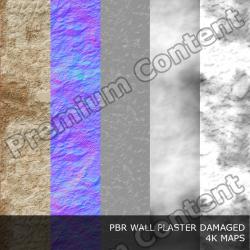 PBR texture of wall plaster damaged